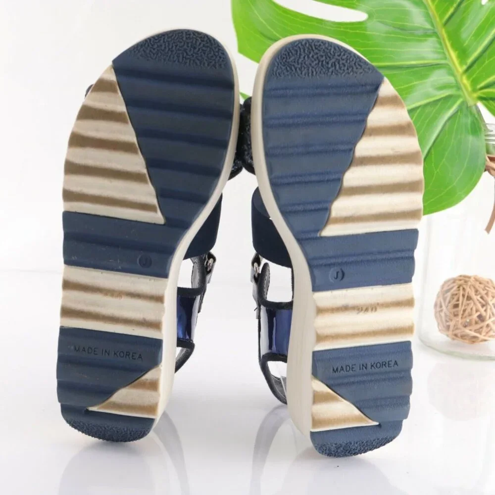 STIU Women's Sandal Size 7 Strappy Blue Elastic Glitter Platform casual Comfy - Picture 9 of 12